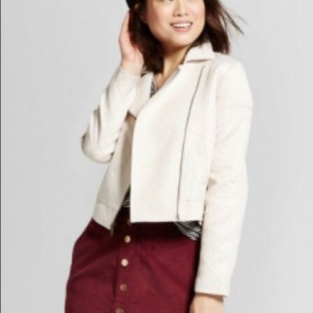 a new day Cream Metallic Moto Jacket